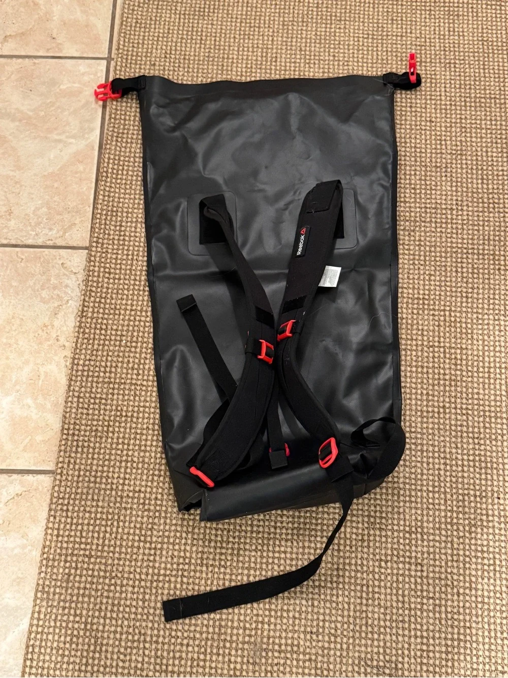 Vintage Reebok Spartan Race Black Dry Bag Backpack - made for staff